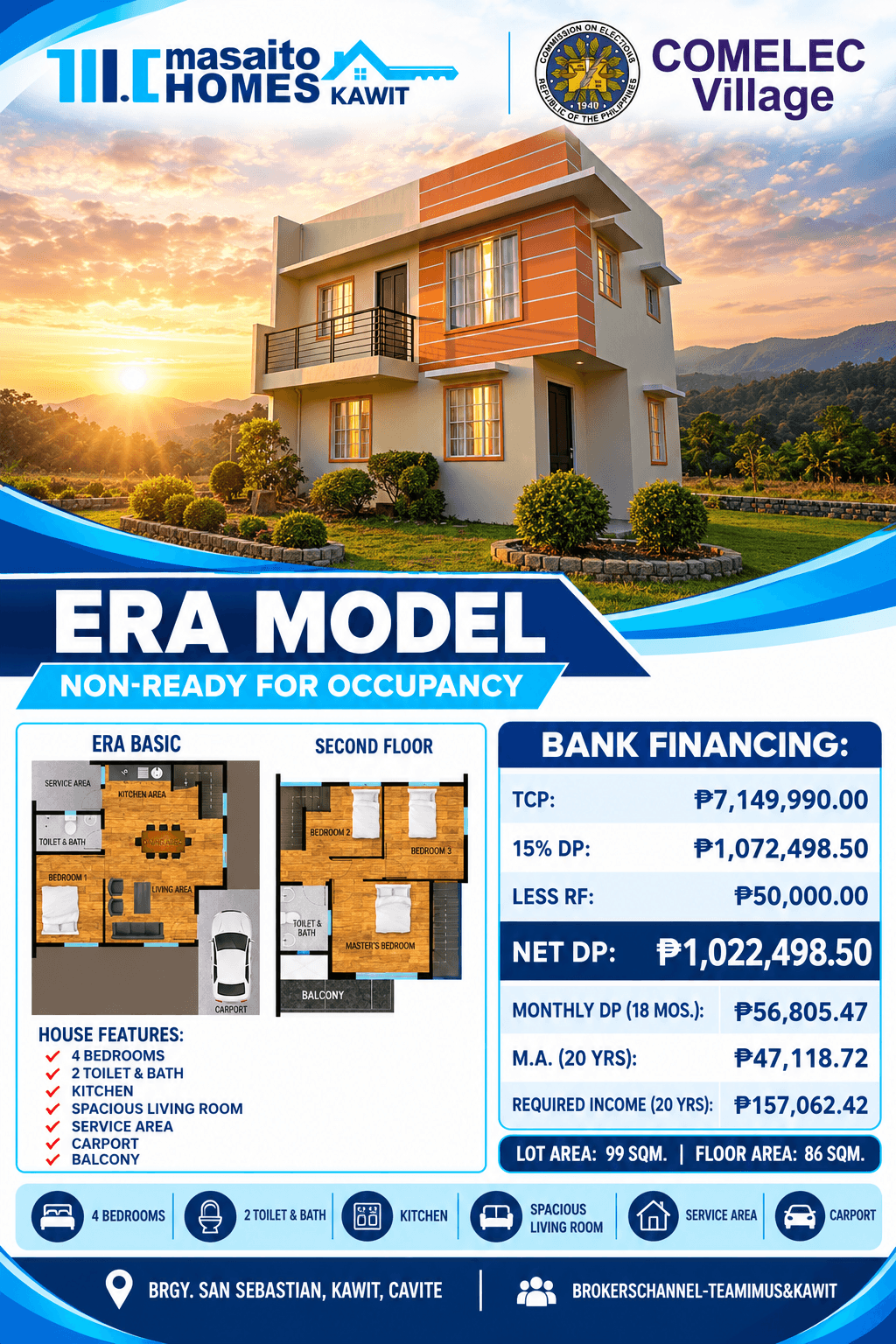 Era Model 4-Bedroom Single-Attached House and Lot at Masaito Homes